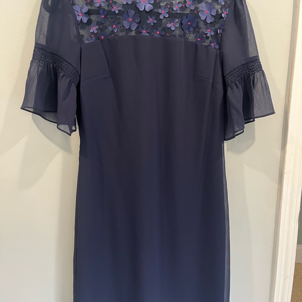Karl Lagerfeld Navy Dress with Floral Accents